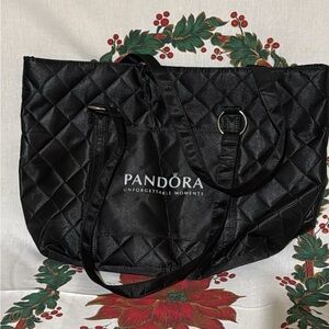Pandora Elegant Black Quilted Tote